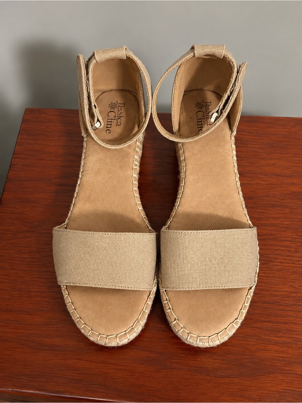 Espadrille Ankle-Strap Sandals in Tan by Jessica Cline